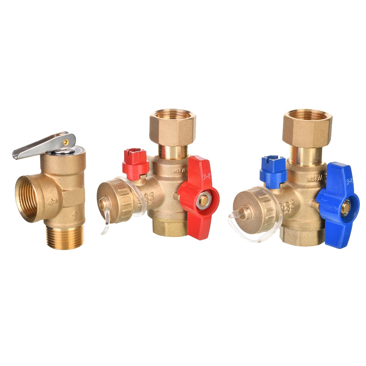 Tankless isolation valve kit
with pressure relief valve