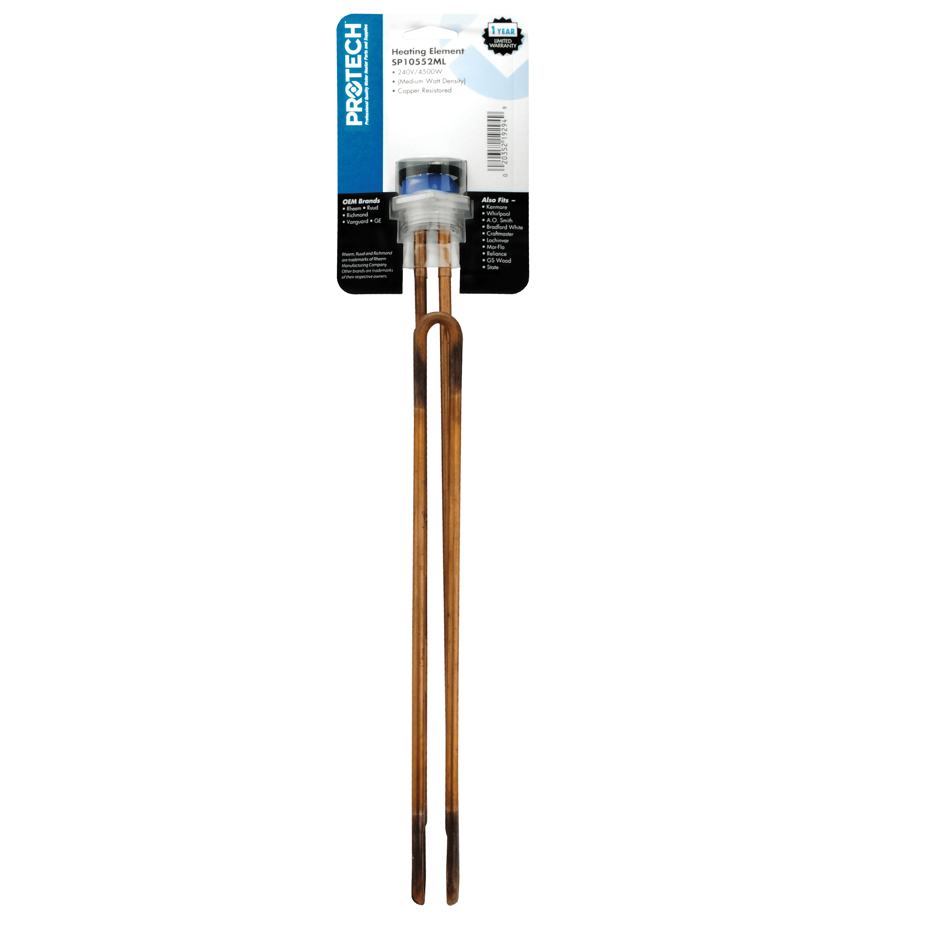Water Heater Element
240Volt-4500Watt low watt
density copper